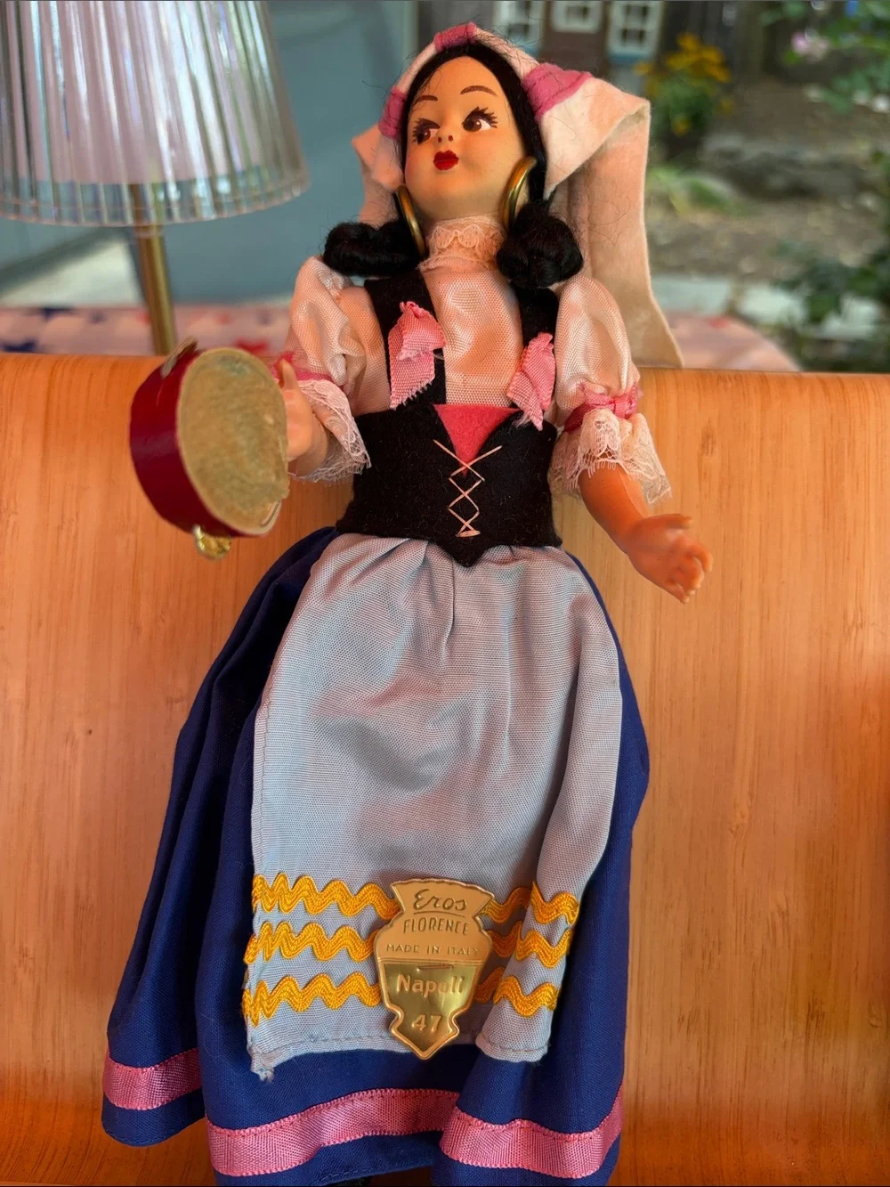 Eros Florene Naples Traditional Blue & Pink Souvenir Doll